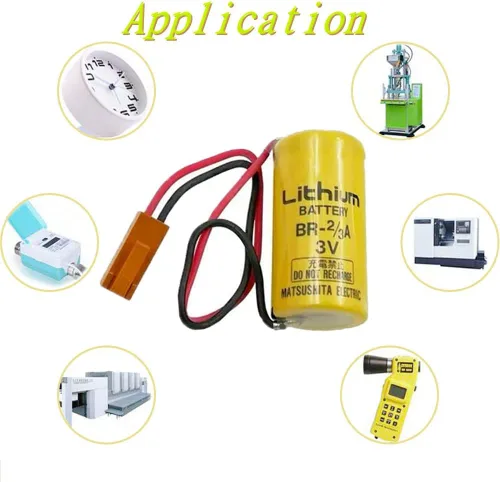 Miniatura 3 de Paquete de 10 baterías de litio de 3 V 1600 mAh BR-2/3A PLC, repuesto para Panasonic BR-2/3A con enchufe marrón