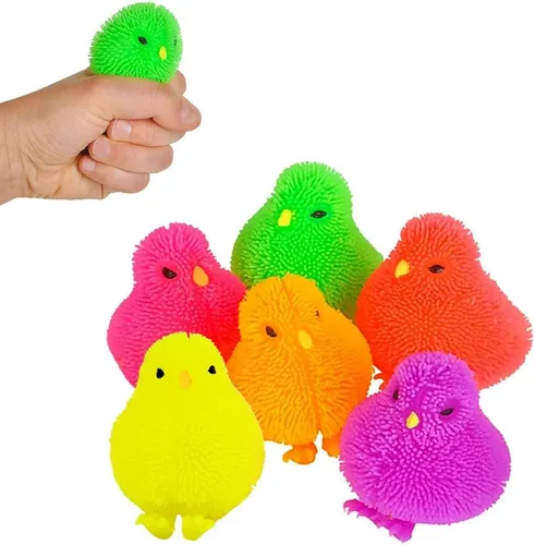 The Dreidel Company 12 unidades de patos de goma acolchados de pollo para niños, juguete para aliviar el estrés para niños, pato de baño,