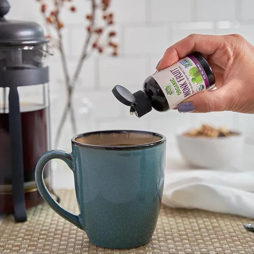 Miniatura 7 de NOW Foods, Líquido de fruta de monje orgánico certificado, edulcorante líquido sin calorías, sin OMG, bajo impacto glucémico, 2 onzas