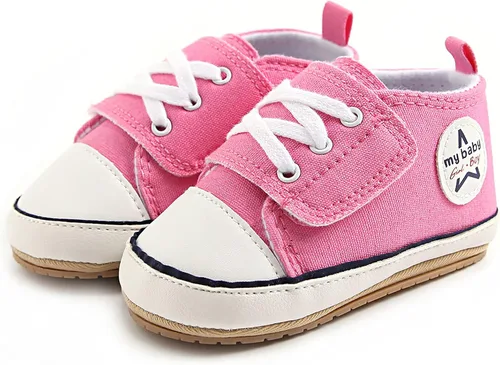 Miniatura 5 de GAISUMMI Unisex Baby Girls Boys Shoes Infant Canvas Sneakers Anti-Slip Rubber Sole Newborn Crib Shoes Toddler Outdoor Athletic First Walkers