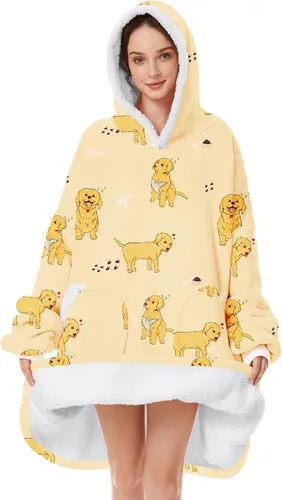 Miniatura 10 de Zando Manta con Capucha Ponible Manta para Niños y Adultos Manta Cómoda con Capucha Sudadera de Gran Tamaño Sherpa Forro Polar