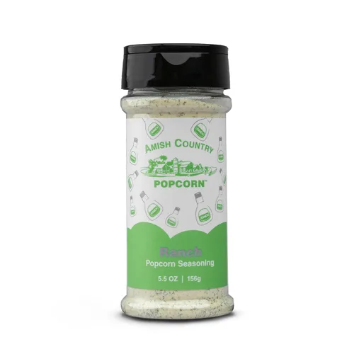 Miniatura 7 de Amish Country Popcorn Paquete variado de condimentos 5 botellas Ballpark Buttersalt, queso cheddar, cheddar blanco, rancho, crema agria