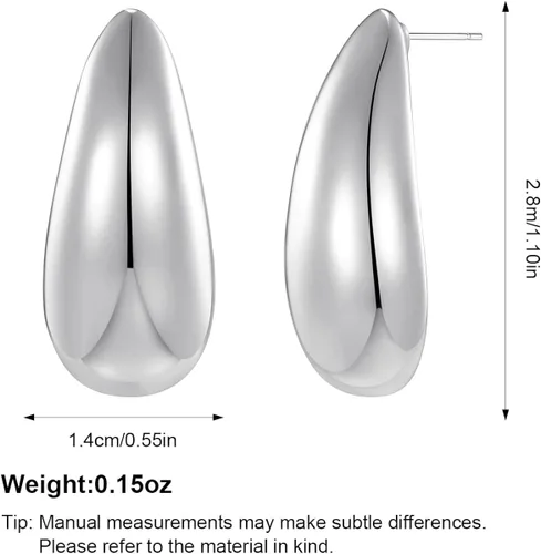 Miniatura 6 de MUYAN Aretes largos de gota de agua para mujer, aretes de gota cepillados, oro y plata