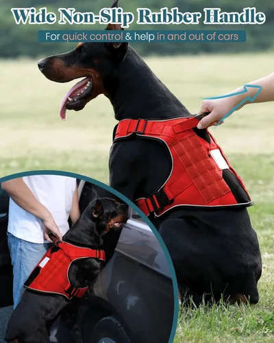 Miniatura 8 de Chaleco de perro de servicio para perros medianos, arnés de perro de servicio en entrenamiento con parches, chaleco ajustable para perros