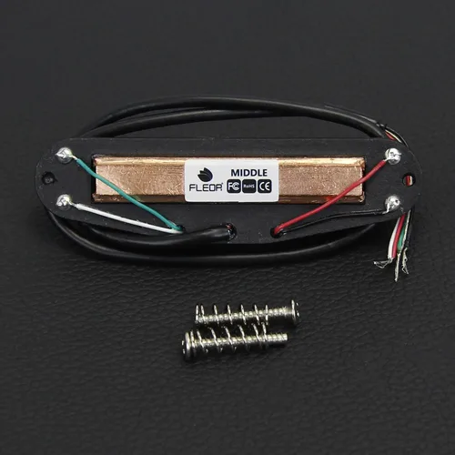 Miniatura 4 de Pastillas de guitarra eléctrica FLEOR Alnico 5, humbucker de doble riel caliente de tamaño single-coil, 9-10K, crema