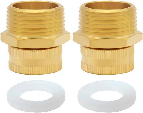 Miniatura 12 de Uenede Conector de manguera de jardín hembra de latón de 1/2 "NPT macho a 3/4" GHT hembra, reductor giratorio roscado reductor adaptador