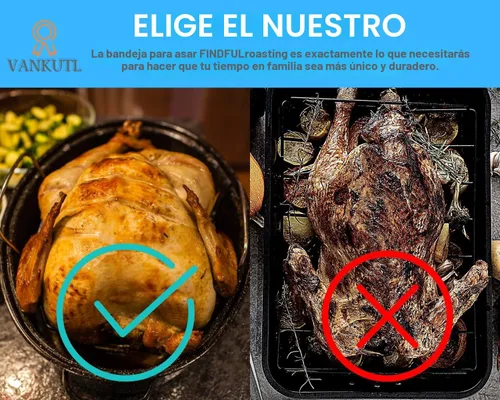 Miniatura 3 de Sartén para asar de 16 pulgadas con tapa - Cacerola ovalada cubierta - Olla para asar de acero al carbono esmaltada - Excelente distribución