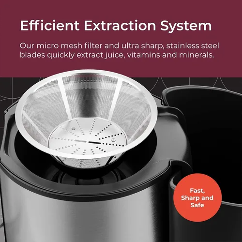 Miniatura 5 de Mueller Juicer Ultra Power, máquina extractora de prensa centrífuga fácil de limpiar, canal de alimentación ancho de 3 pulgadas para frutas enteras