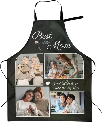 Miniatura 17 de Delantales personalizados con dos bolsillos para mujeres y hombres, delantales personalizados impresos con texto fotográfico para cocinero de cocina