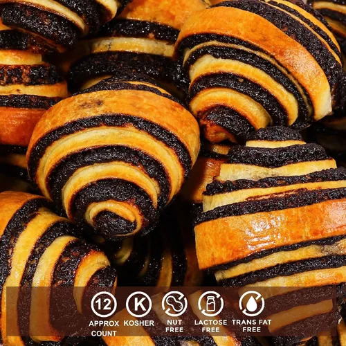 Miniatura 3 de Pasteles Rugelach Croissant de Chocolate Pan Babka de Chocolate Pastelería de Desayuno Snack de Café Kosher, Sin Lácteos y Sin Nueces