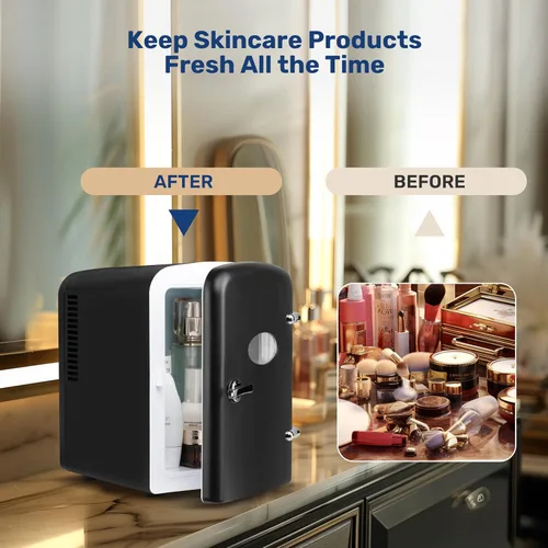 Miniatura 8 de YSSOA - Mini refrigerador con ventana de observación 4 litros, seis latas de 12 onzas, calentador y enfriador portátil, refrigerador compacto, 100%