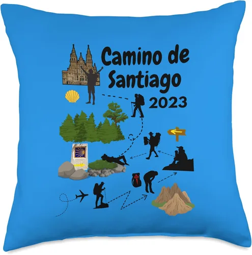 Miniatura 5 de El Camino de Santiago Pilgrim Camino Santiago de Compostela 2023 Pilgrim Journey - Almohada (16 x 16 pulgadas), multicolor