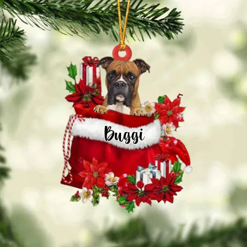 Miniatura 63 de Perro Akita Inu personalizado en bolsa de regalo, adorno de Navidad, nombre personalizado, regalo para amantes de los perros, familia, Navidad
