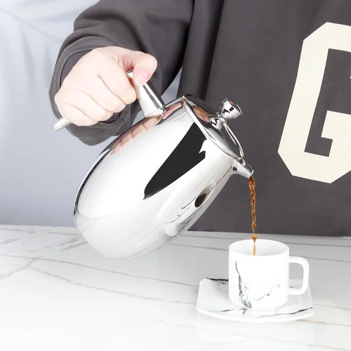 Miniatura 3 de Easyworkz Nando French Press - Cafetera térmica con aislamiento de doble pared de 12 onzas, cafetera de acero inoxidable 304