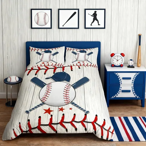 Miniatura 45 de Funda de edredón Happy Camping, juego de ropa de cama con temática de cámper para niños, funda de edredón de estilo rústico para decoración
