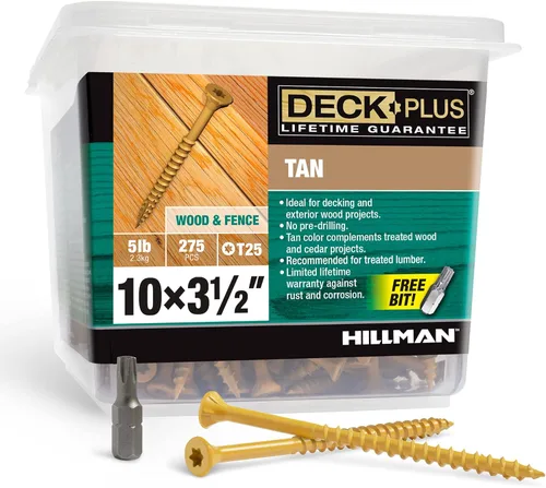 Miniatura 38 de Deck Plus Tornillos para valla y madera exterior con revestimiento epoxi de 3 pulgadas #10 x 3 Torx/Star Drive Incluido, rosca gruesa, tornillo