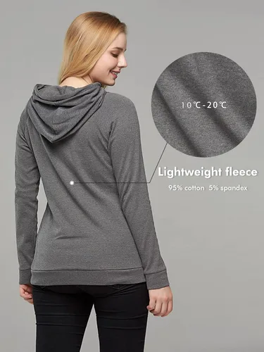 Miniatura 5 de Liu & Qu Sudadera de lactancia con capucha de manga larga para mujer, con bolsillo, ropa casual
