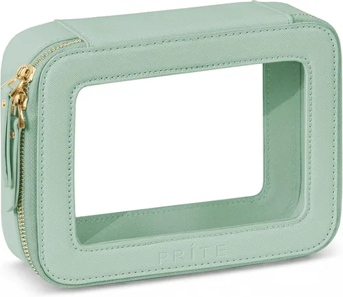 Miniatura 22 de Prite Bolsa de maquillaje transparente, estuche organizador de cosméticos, bolsa de aseo de viaje impermeable, bolsa para el cuidado de la piel