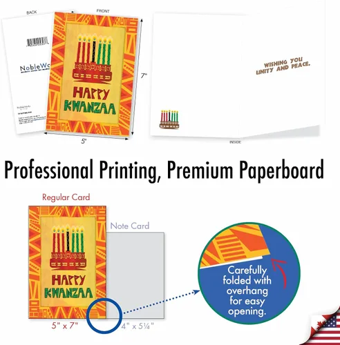 Miniatura 4 de The Best Card Company - Tarjeta de felicitación Kwanzaa - Tarjeta de celebración anual afroamericana - Fiesta de fe - Unidad y paz C9181KWG