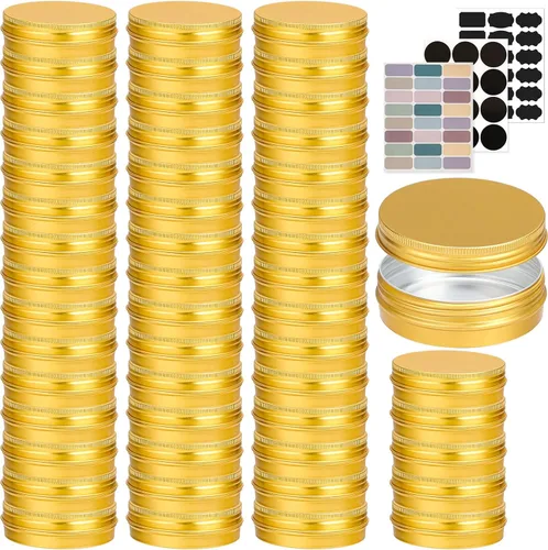 Miniatura 8 de TMO - Latas de 4 onzas con tapa de rosca, latas redondas de acero de aluminio, latas de viaje, latas de almacenamiento, latas de alimentos, latas