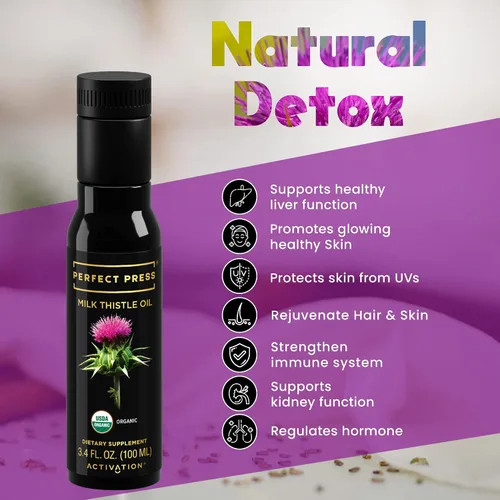 Miniatura 5 de ACTIVATION Productos - Perfect Press Aceite de cardo mariano, extracto de cardo mariano para desintoxicación natural y circulación sanguínea