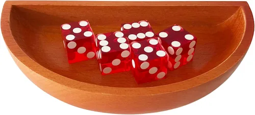 Miniatura 3 de Yuanhe Bandeja de dados para dados de madera - Soporte de madera para dados de casino, bolsa de almacenamiento para mesa de juego de dados