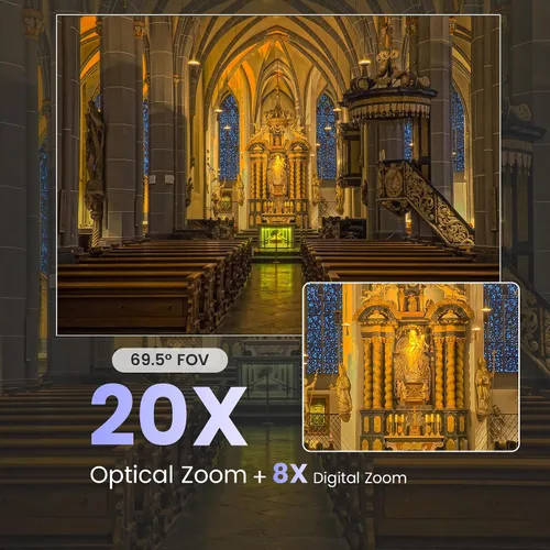 Miniatura 3 de Cámara PTZ de Seguimiento Automático AI iuZee 3G-SDI/USB3.0/HDMI/LAN IP PoE Transmisión en Vivo 20X Zoom Óptico y 8X Zoom Digital Cámara 1080P 60FPS