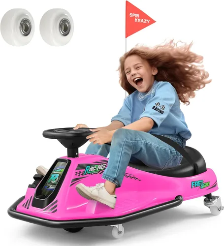 Miniatura 11 de Coche de deriva giratorio de 360 grados, Go Kart eléctrico de 24 V para niños con ruedas de repuesto, alta/baja velocidad, motor sin escobillas