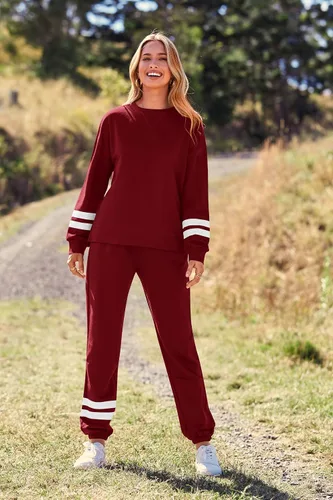 Miniatura 109 de Prettygarden - Conjunto de pijama de dos piezas para mujer, diseño de teñido anudado, sudadera informal de manga larga con pantalones largos, ropa