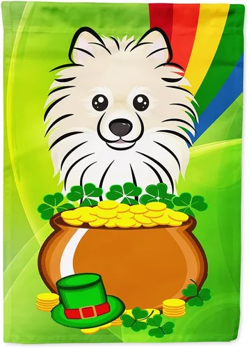 Miniatura 89 de Caroline's Treasures BB1963GF Bandera de Bulldog Inglés para el Día de San Patricio para el jardín, bandera decorativa para patio exterior, patio