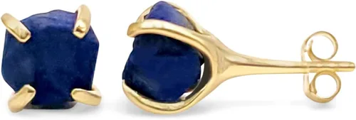 Miniatura 23 de Aretes de piedra preciosa natural en bruto con oro amarillo sobre plata de ley 925, 6 a 0.276 in, regalo de piedra de nacimiento de calidad genuina