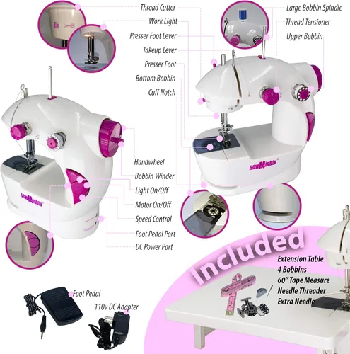 Miniatura 3 de Las máquinas de coser portátiles originales - Perfectas para niños, viajes, reparaciones rápidas y pequeños proyectos - Doble velocidad, batería