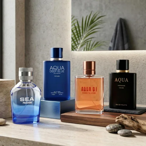 Miniatura 4 de Hybrid & Company 4 piezas Aqua Di Rinascita Lecno Sea Passion Aqua Deep Blue Aqua Prive Eau De Toilette vaporizador Natural Spray para hombre