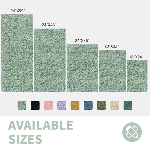 Miniatura 6 de CozeCube Alfombra de Baño Verde Salvia 59" x 24", Alfombras de Baño para Baño Antideslizantes, Alfombras de Baño Ultra Suaves Lavables, Alfombras