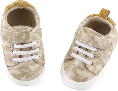 Miniatura 2 de ESTAMICO - Tenis de piel sintética para bebés, niños y niñas, suela de goma antideslizante, para primeros pasos, zapatos para exteriores