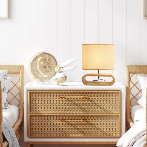 Miniatura 7 de Lámpara de Mesa, Lámpara de Mesita de Noche Tradicional, Lámpara de Escritorio, Lámpara Geométrica con Sombra para Sala de Estar, Dormitorio