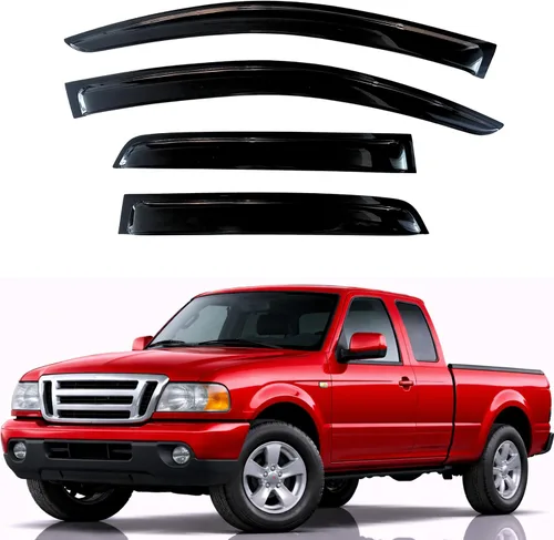 Miniatura 45 de KPY Visor de ventana compatible con Hyundai Tucson 2021-2025, 4 piezas de deflector de ventilación para ventana lateral, estilo Mugen, protector
