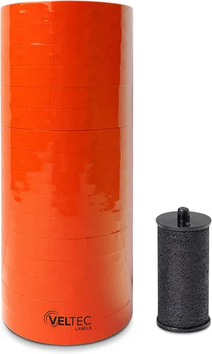 Veltec Etiquetas de precios premium para pistola de precios Monarch 1110, etiquetas de una línea, 7/16 x 3/4 pulgadas, 16 rollos, 17,000 etiquetas,
