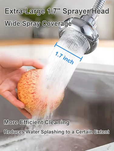 Miniatura 4 de Extensor de grifo de cocina giratorio de 360° en forma de OVNI, accesorio de rociador de grifo de cocina de doble función antisalpicaduras, aireador