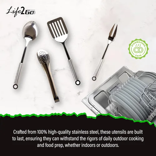 Miniatura 4 de Life2Go - Juego de utensilios de cocina de campamento de 12 piezas y equipo de cocina al aire libre, estuche de transporte compacto portátil