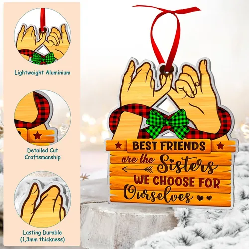 Miniatura 3 de Adorno de Navidad de Friends 2023, Besties Forever, adorno de aluminio de doble cara (no 3D), regalo para Navidad, decoración de mejores amigas son
