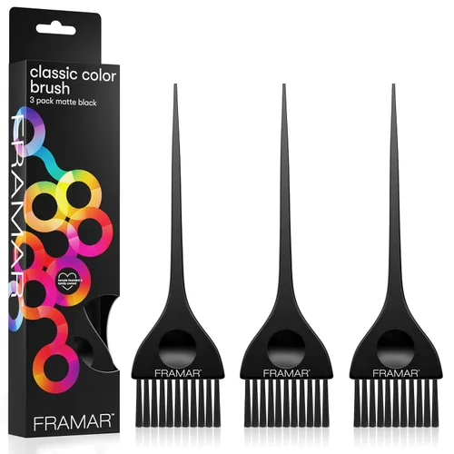 FRAMAR Juego de Pinceles para Coloración de Cabello Negro - Pincel para Coloración de Cabello para Tinte de Cabello, Pinceles de Color para Salón de