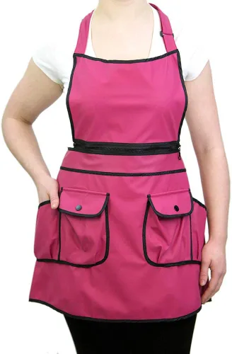 CHARLENE Courtney Convertible Zip Delantal #9044 Frambuesa/Negro