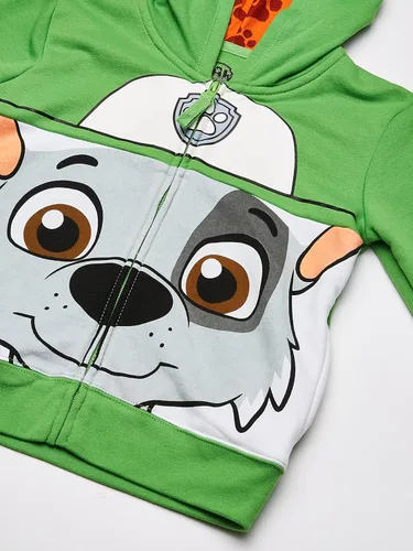 Miniatura 3 de Paw Patrol Sudaderas con capucha con cremallera para niños pequeños, Verde