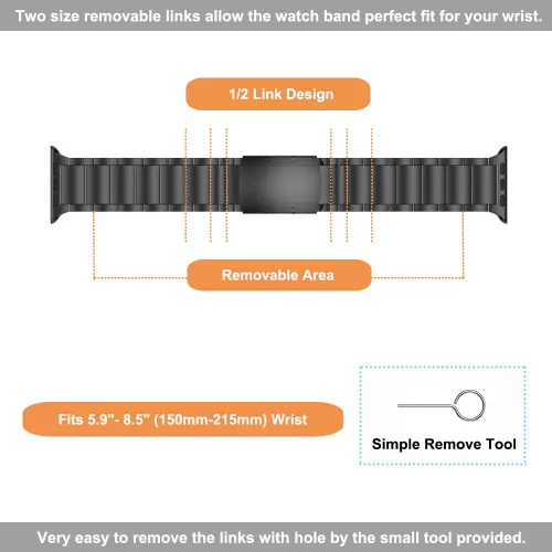 Miniatura 5 de Compatible con Apple Watch Ultra 2 correas de 1.929 in titanio metal para hombres y mujeres, compatible con Apple Watch Series 10 Band 1.811 in