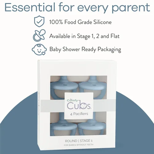 Miniatura 6 de Comfy Cubs Chupetes para bebé, paquete de 4 para 0 a 6 meses, forma de pezón suave similar al pecho, chupete de silicona compatible con CPSIA
