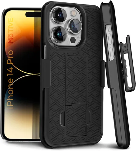 Miniatura 22 de MOTIVE Funda para iPhone 14, funda con clip para cinturón para Apple iPhone 14, funda protectora delgada y resistente a prueba de golpes con soporte
