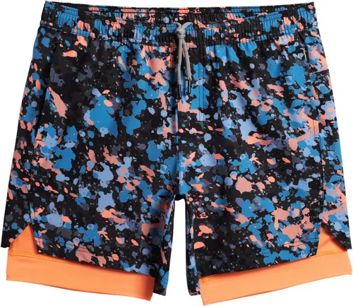 maamgic Pantalones cortos de entrenamiento para hombre 2 en 1, elásticos de 5 pulgadas, entrepierna de 5 pulgadas, pantalones cortos para correr con