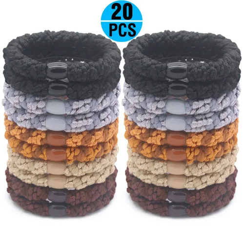 Miniatura 5 de Fashion & Lifestyle 20 ligas grandes para el cabello, caballo, para cabello grueso, bandas elásticas para el cabello, cuerdas tejidas para mujeres