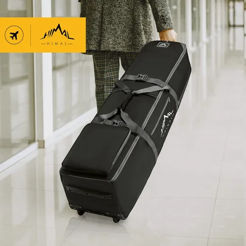 Miniatura 6 de Bolsa de viaje de golf GoHimal con ruedas, estuche de viaje de golf de tela Oxford resistente de 1200D para aerolíneas